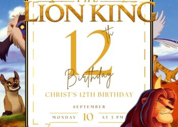The Lion King Birthday Invitation