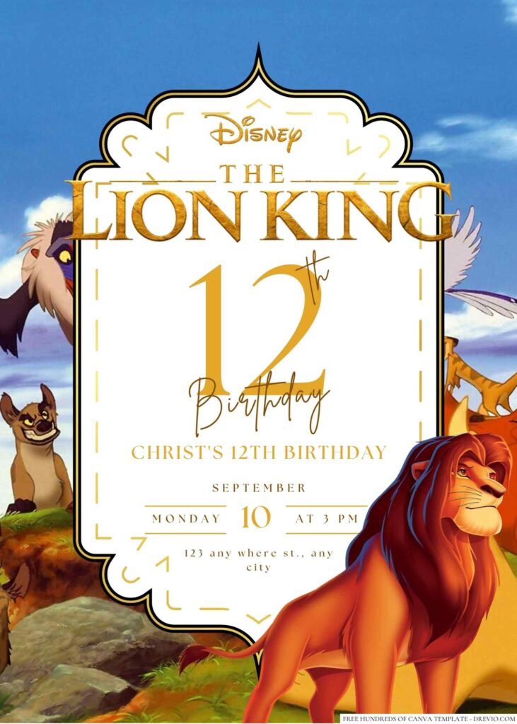 The Lion King Birthday Invitation