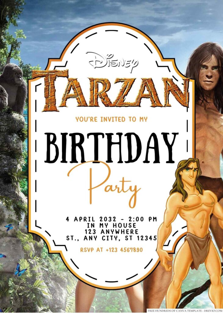 Tarzan Birthday Invitation
