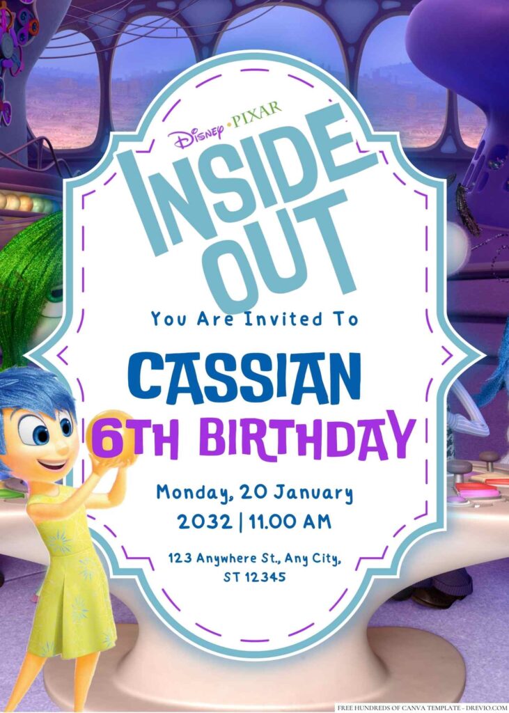 Inside Out Birthday Invitation