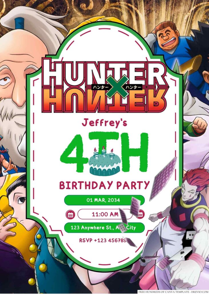 Hunter X Hunter Birthday Invitation