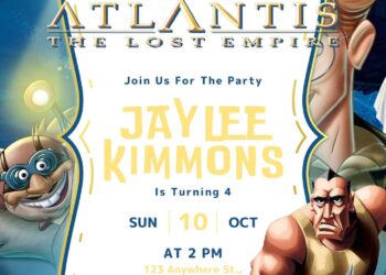 Atlantis The Lost Empire Birthday Invitation