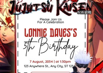 Jujutsu Kaisen Birthday Invitation