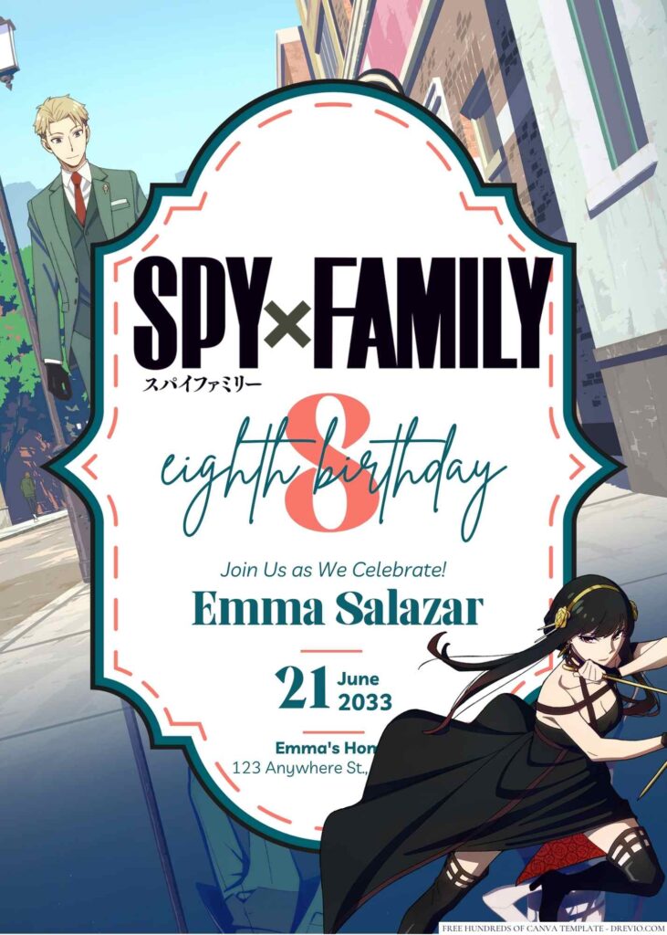Spy X Family Birthday Invitation