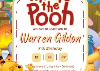 Winnie the Pooh Birthday Invitation