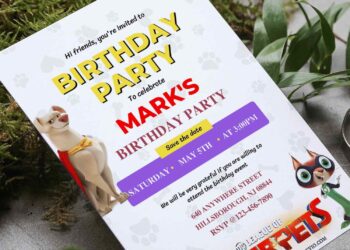 (Free Editable PDF) DC League SuperPets Birthday Invitation Templates