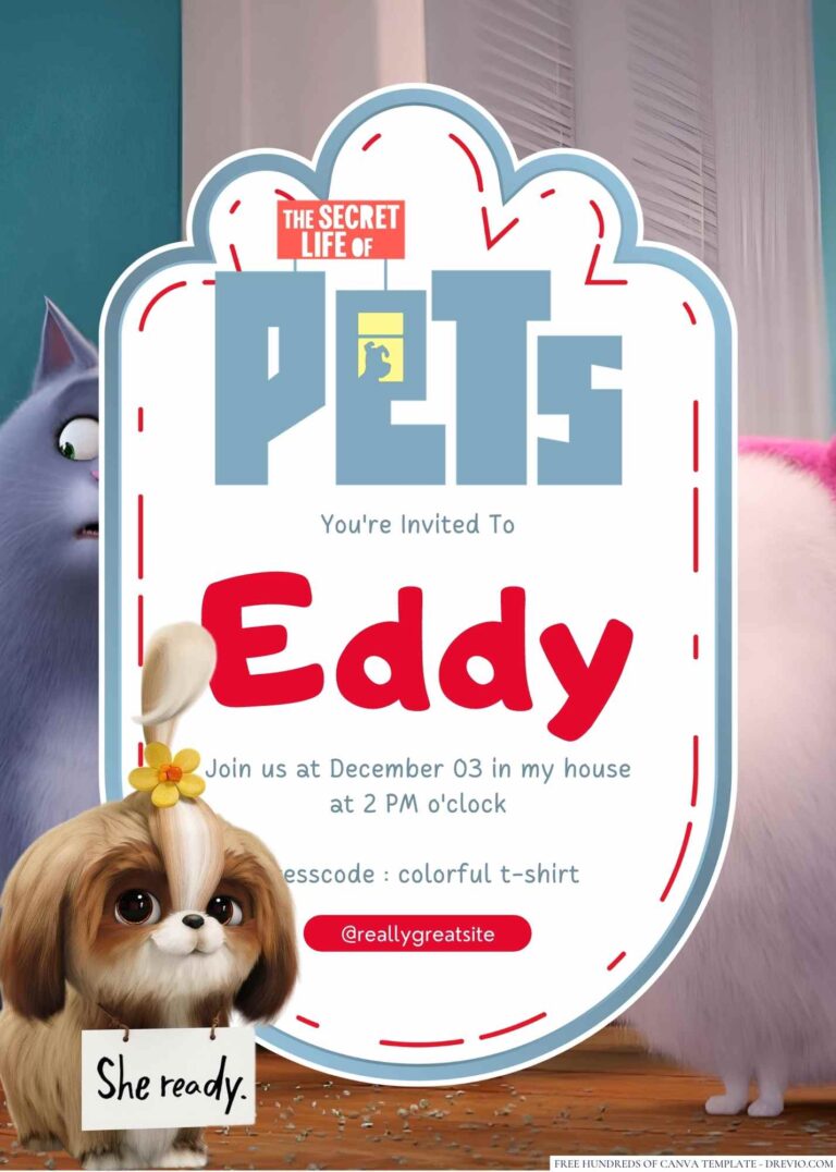 The Secret Life Of Pets Birthday Invitation