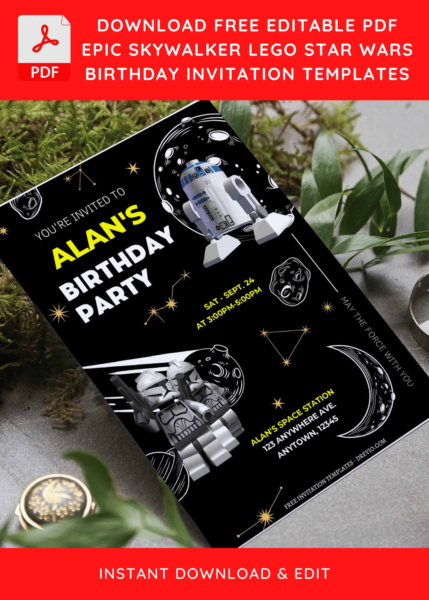 16+ Skywalker Saga LEGO Star Wars Birthday Invitation Templates (Free Editable) 2026