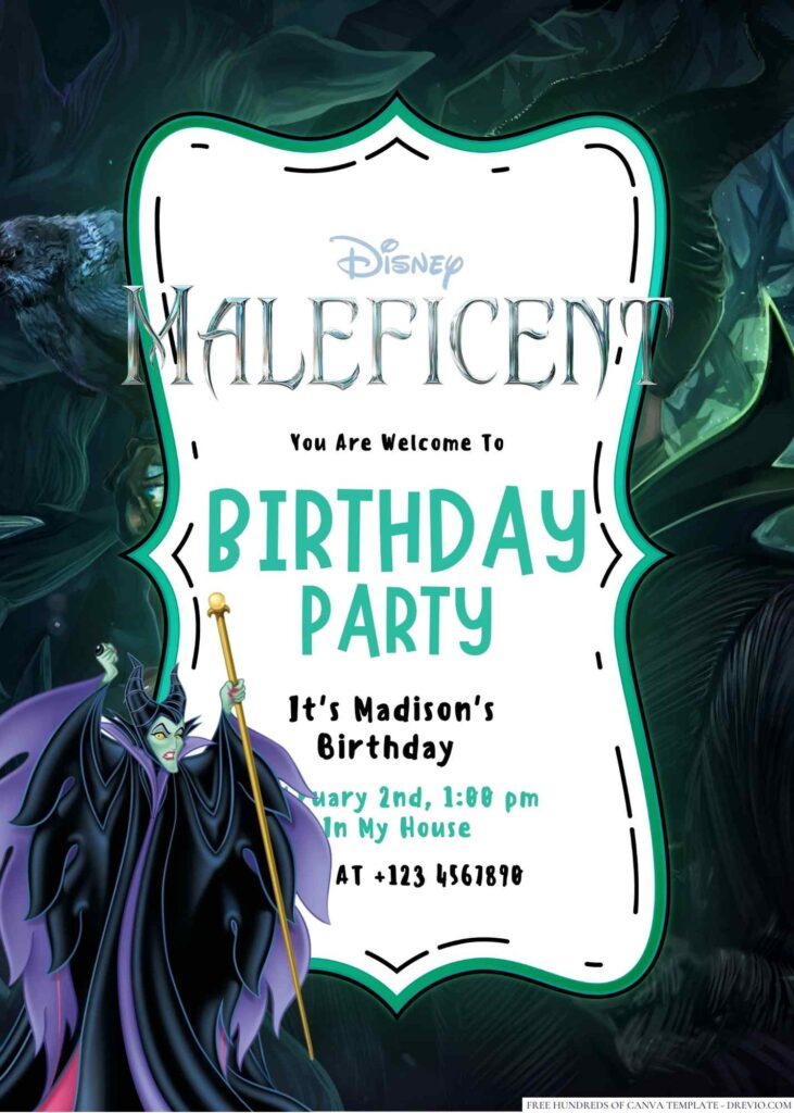 Maleficent Birthday Invitation