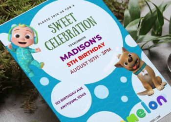 (Free Editable PDF) Cheerful Cocomelon Birthday Invitation Templates