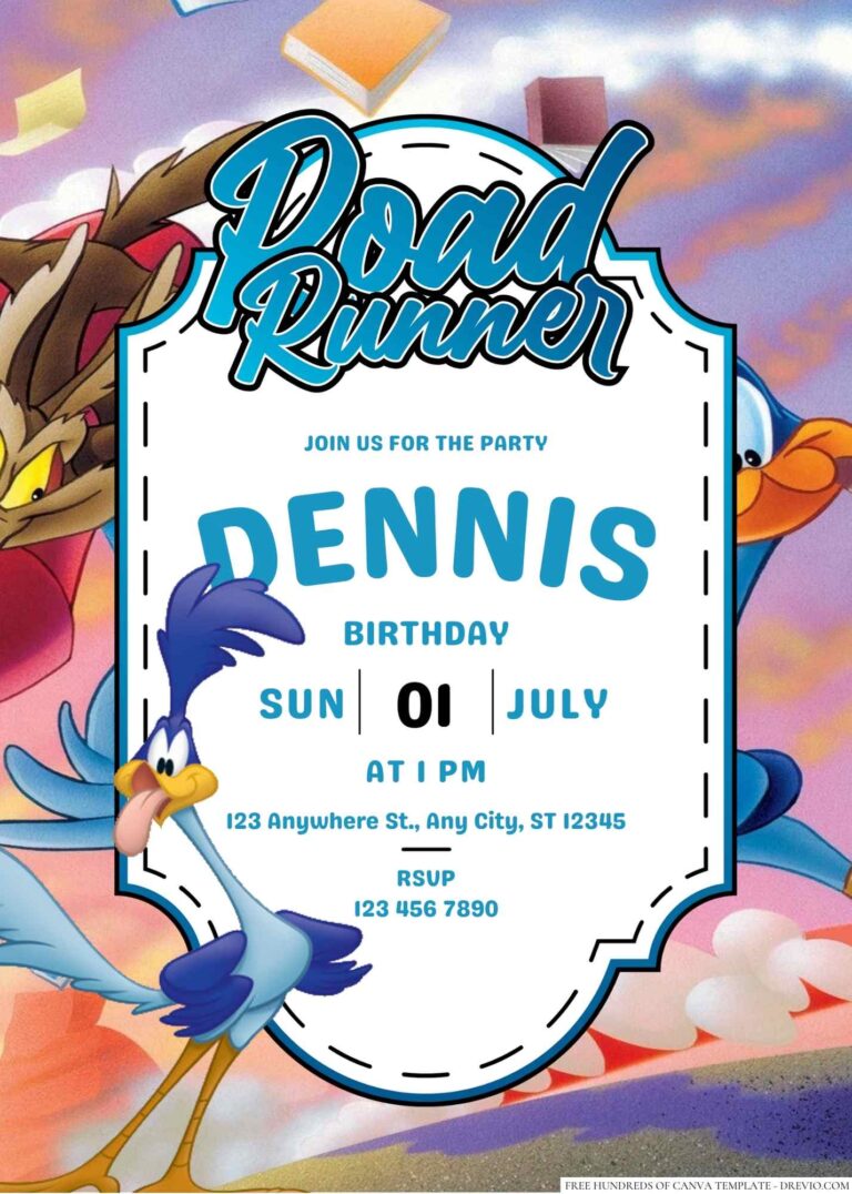 Road Runner Birthday Invitation
