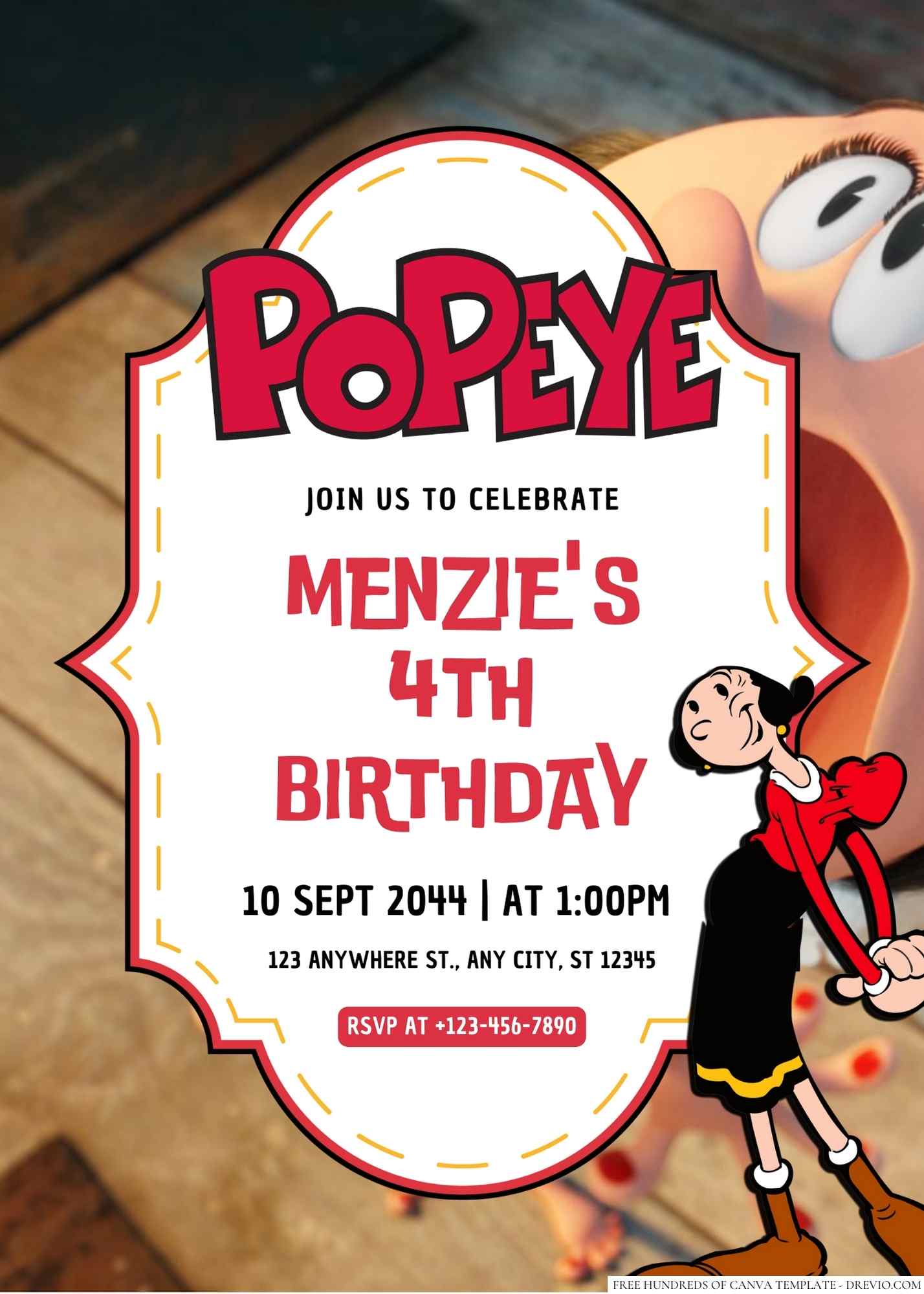 16+ Olive Oyl Canva Birthday Invitation Templates