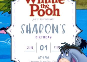 Eeyore Birthday Invitation