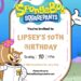 Spongebob's friend Sandy Cheeks Birthday Invitation