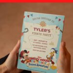(Free Editable PDF) Fun Mickey Mouse Pirate Adventure Birthday Invitation Templates
