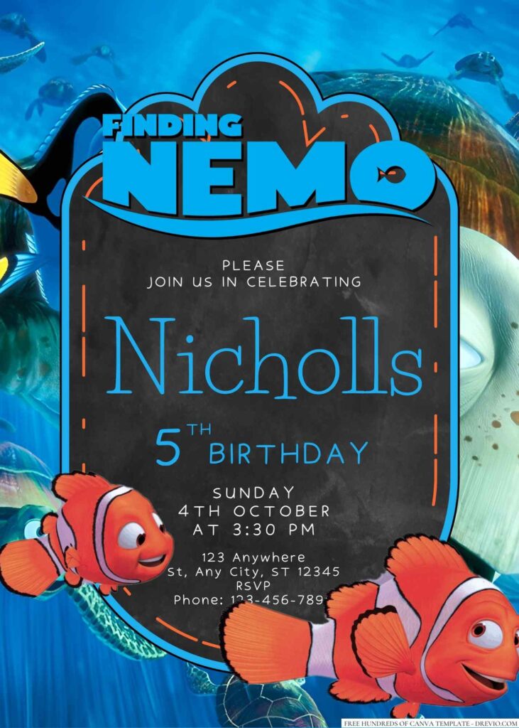 Finding Nemo Birthday Invitation