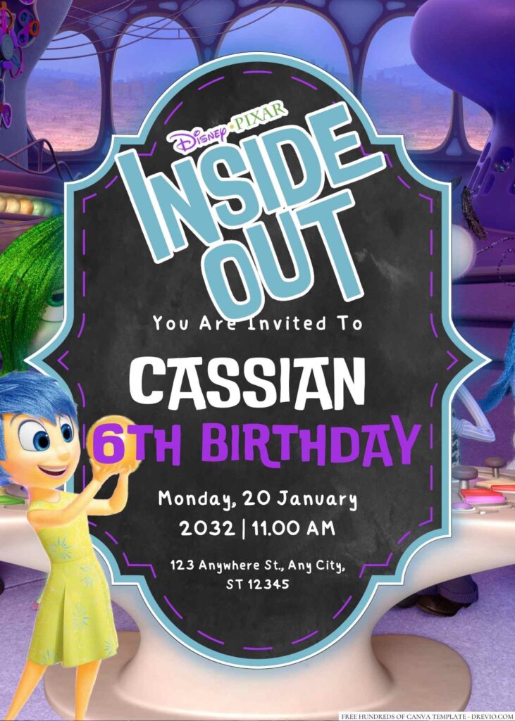 Inside Out Birthday Invitation