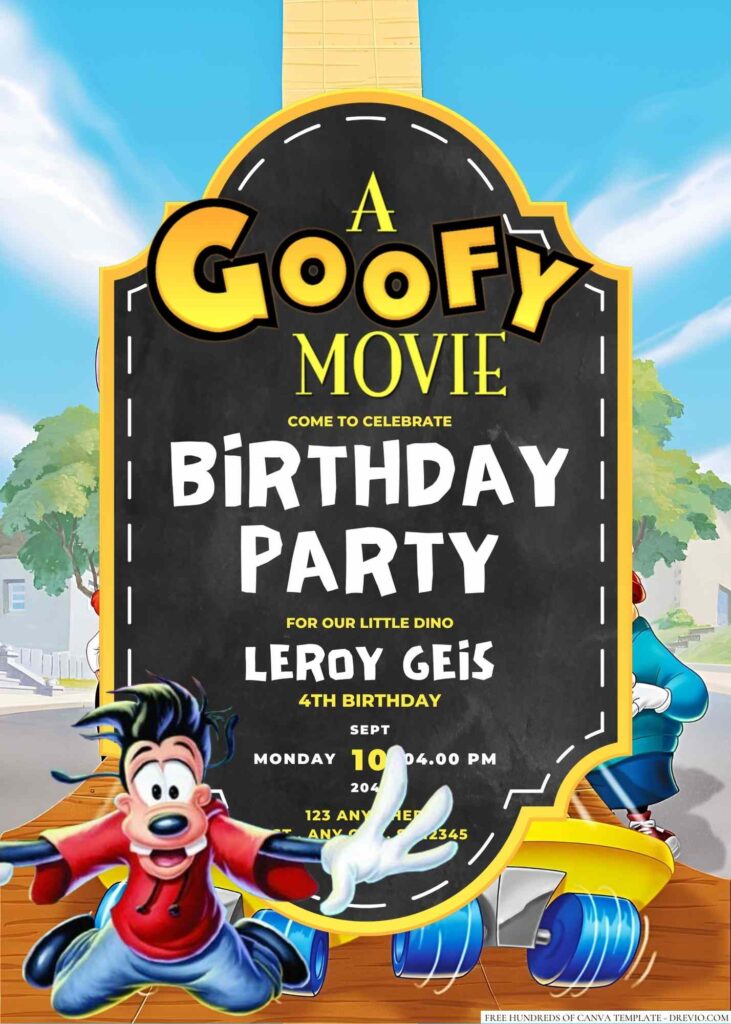 A Goofy Movie Birthday Invitation