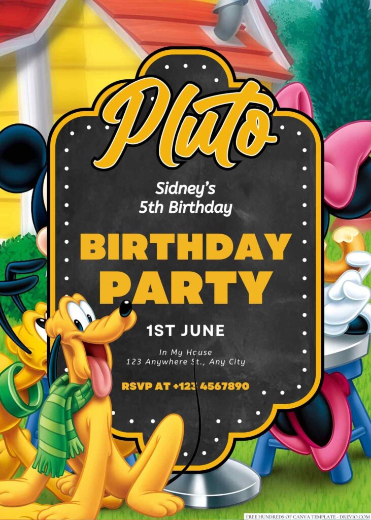 Pluto Birthday Invitation