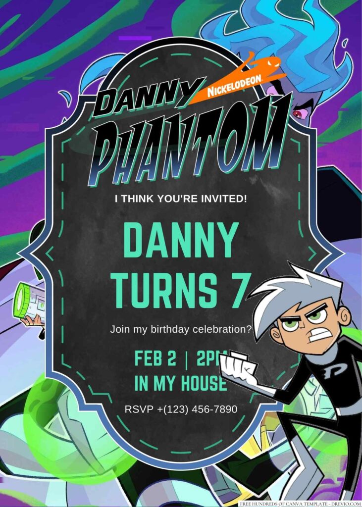 Danny Phantom Birthday Invitation