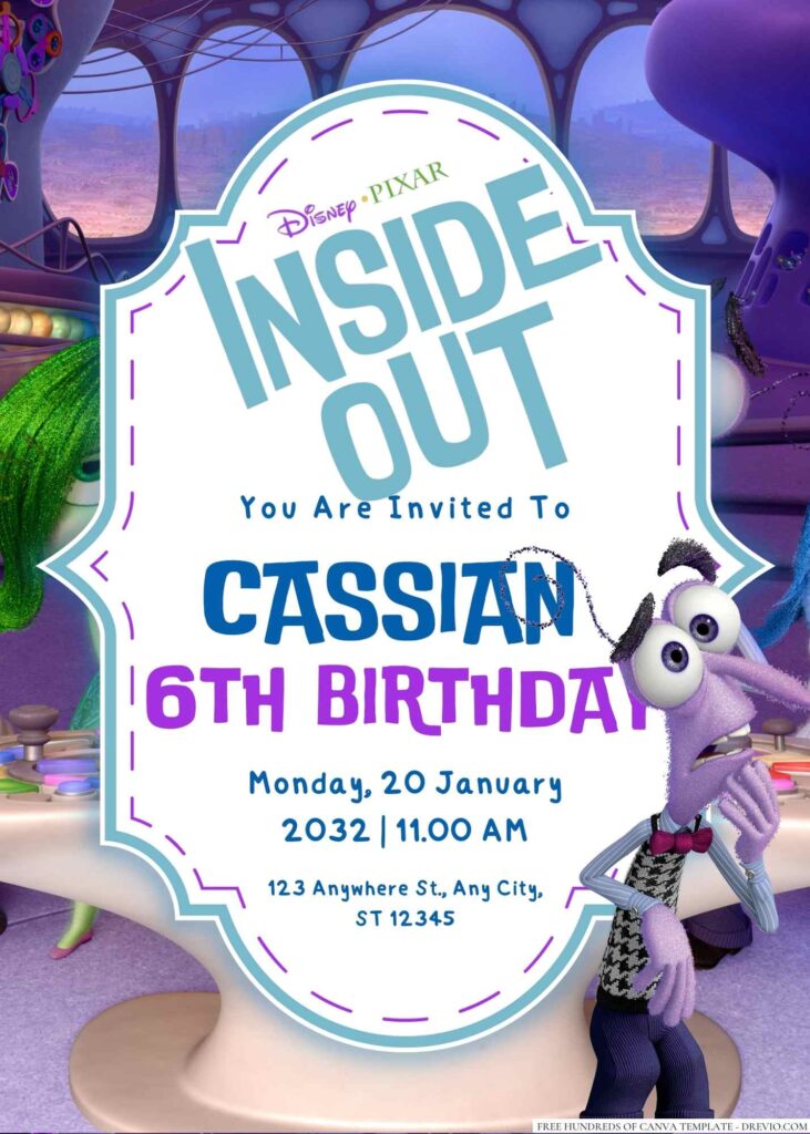Inside Out Birthday Invitation