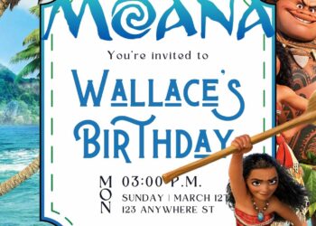 Moana Birthday Invitation