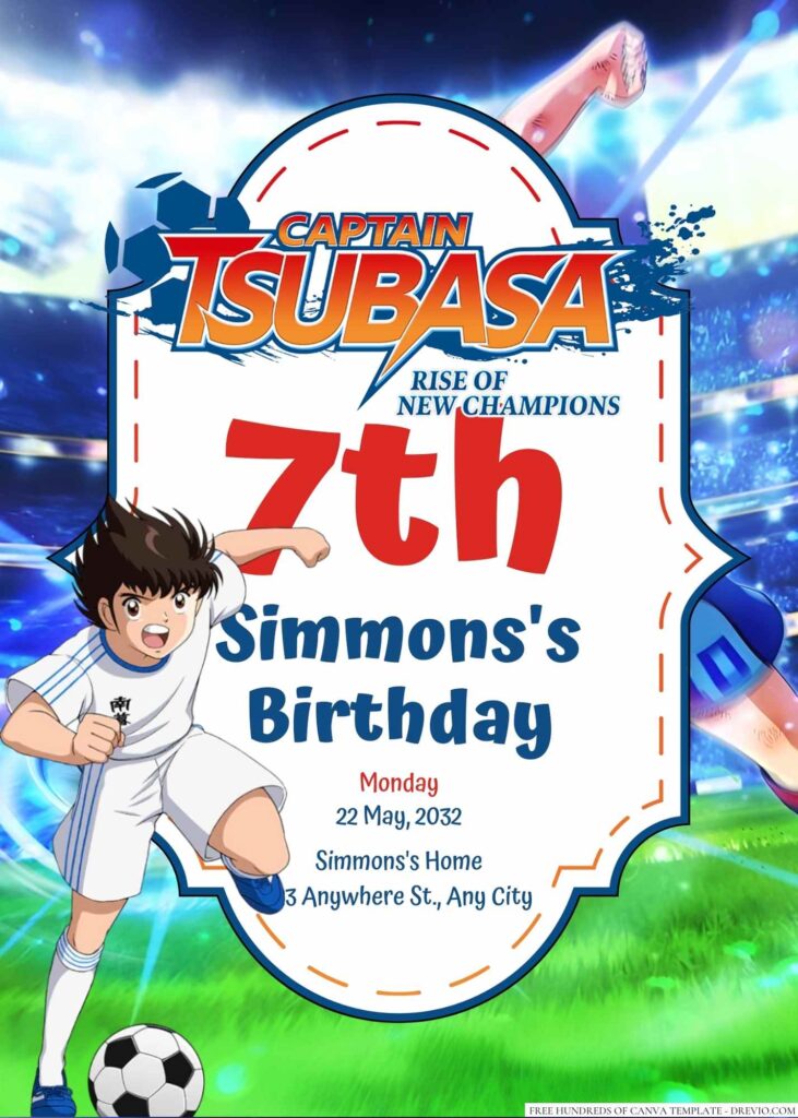 Captain Tsubatsa Birthday Invitation