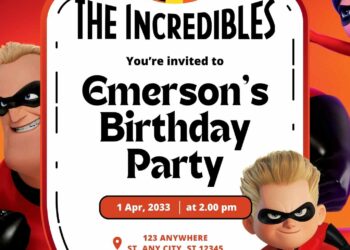 The Incredibles Birthday Invitation