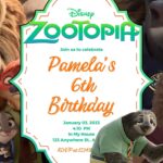 20+ Zootopia Canva Birthday Invitation Templates