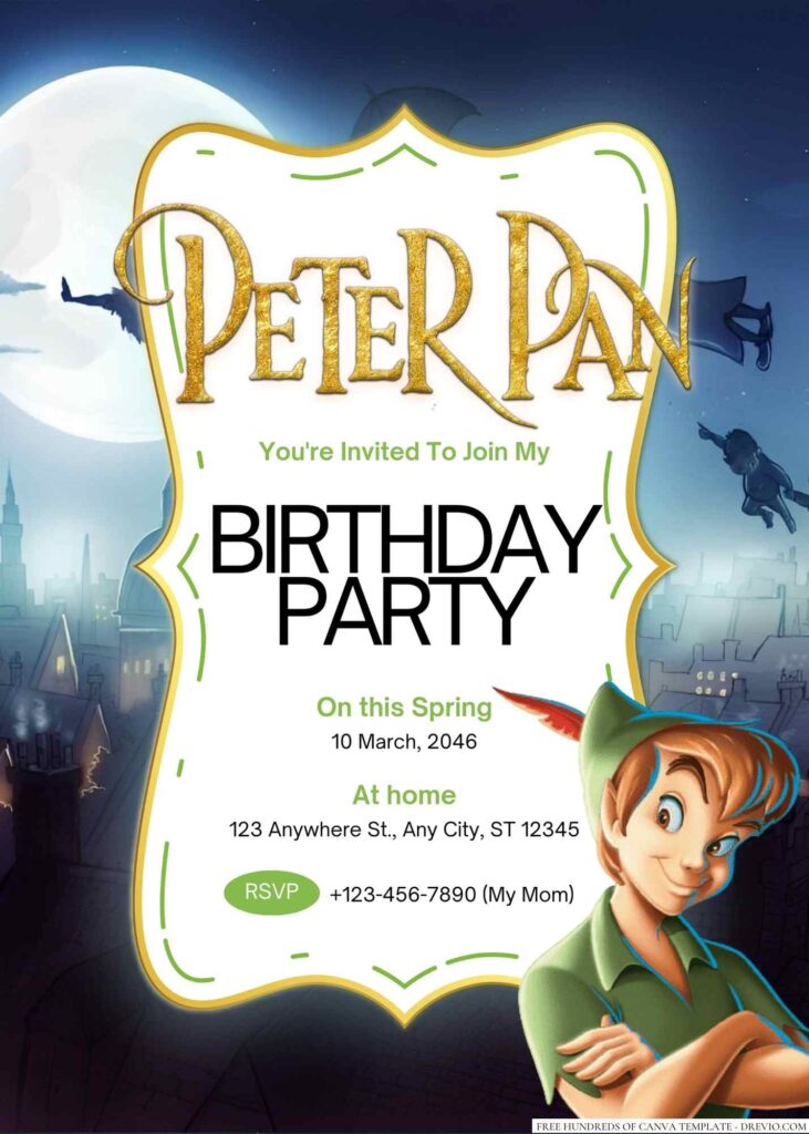 Peter Pan Birthday Invitation