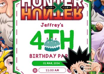 Hunter X Hunter Birthday Invitation