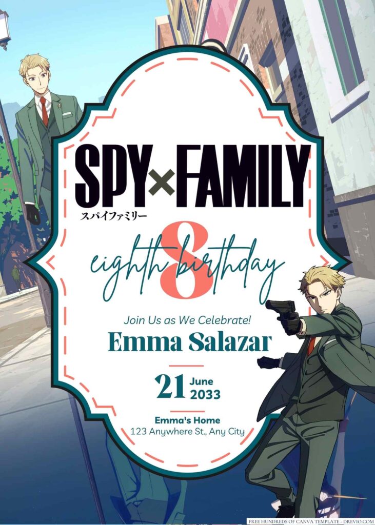 Spy X Family Birthday Invitation
