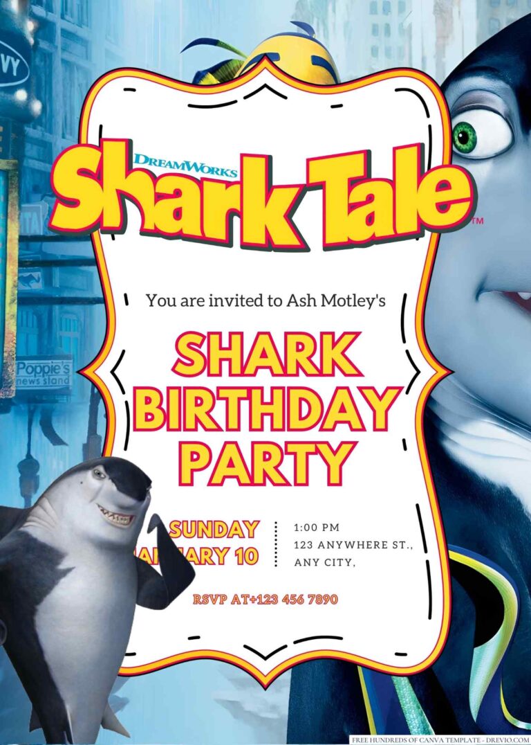 Shark Tale Birthday Invitation