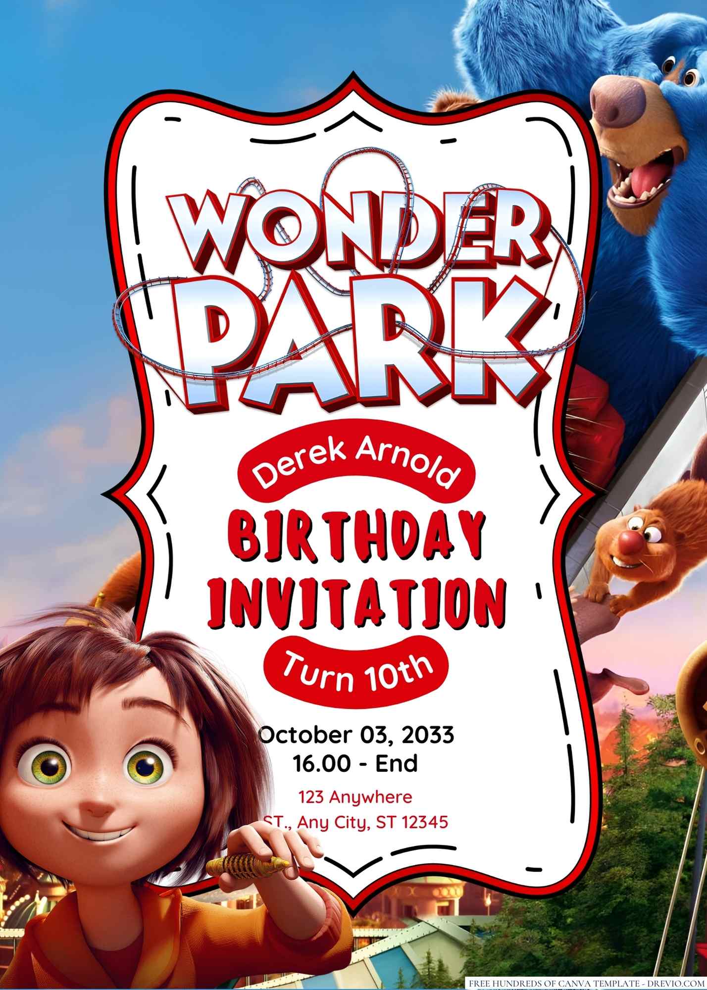 20+ Wonder Park Canva Birthday Invitation Templates