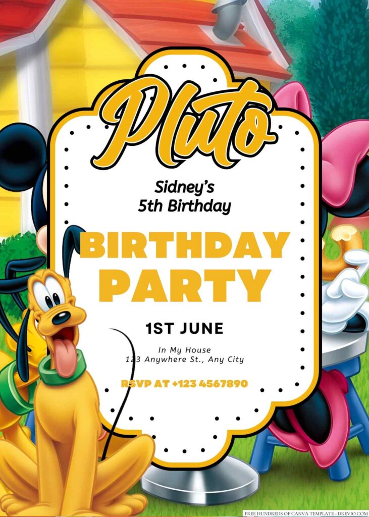 Pluto Birthday Invitation