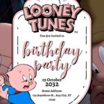 18+ Porky Pig Canva Birthday Invitation Templates