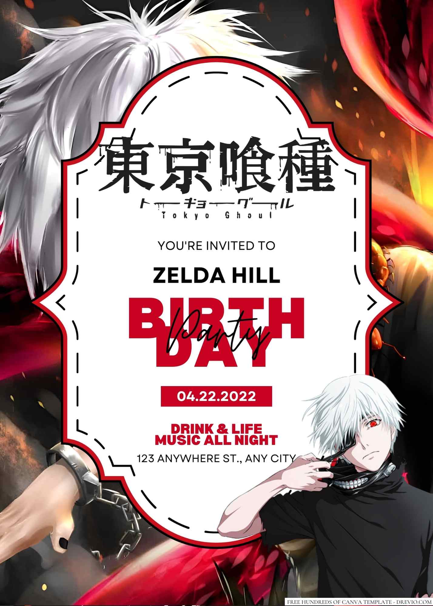 18+ Tokyo Ghoul Birthday Invitations You’ll Want for Your Anime Party (2026) – FREE Canva Download