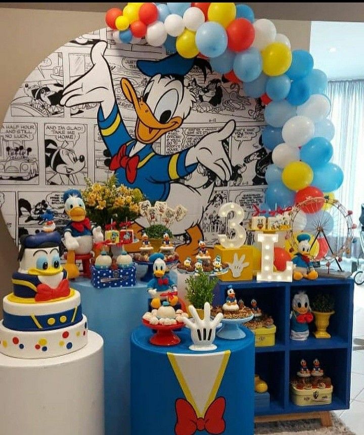 Editable Donald Duck Invitation featuring classic Disney duck, sailor hat, anchors, and birthday balloons