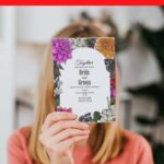 (Free Editable PDF) Romantic Spring Floral Wedding Invitation Templates