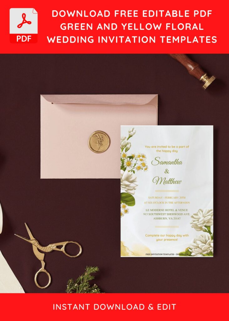 Preview of Wedding Invitation with Elegant Vintage Hand Writing Fonts