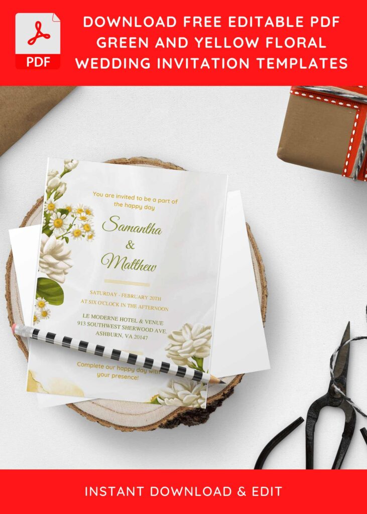 Daisy And Ranunculus Invitation Templates