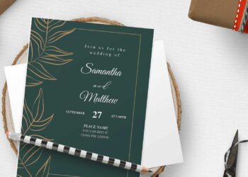 (Free Editable PDF) Modern Hand Drawn Floral Wedding Invitation Templates