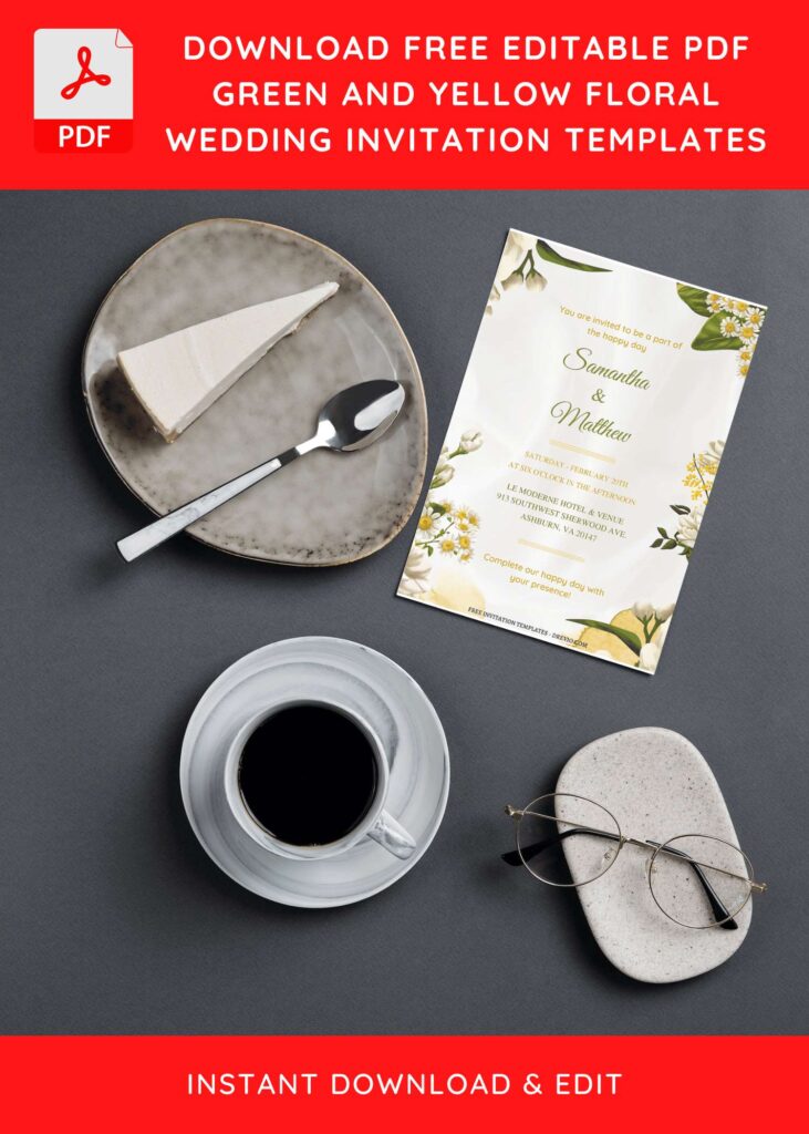 Preview of Floral Border Invitation