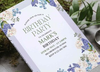 (Free Editable PDF) Orchid And Lilac Flower Wedding Invitation Templates