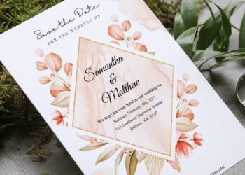 (Free Editable PDF) Botanical Wedding Invitation Templates G