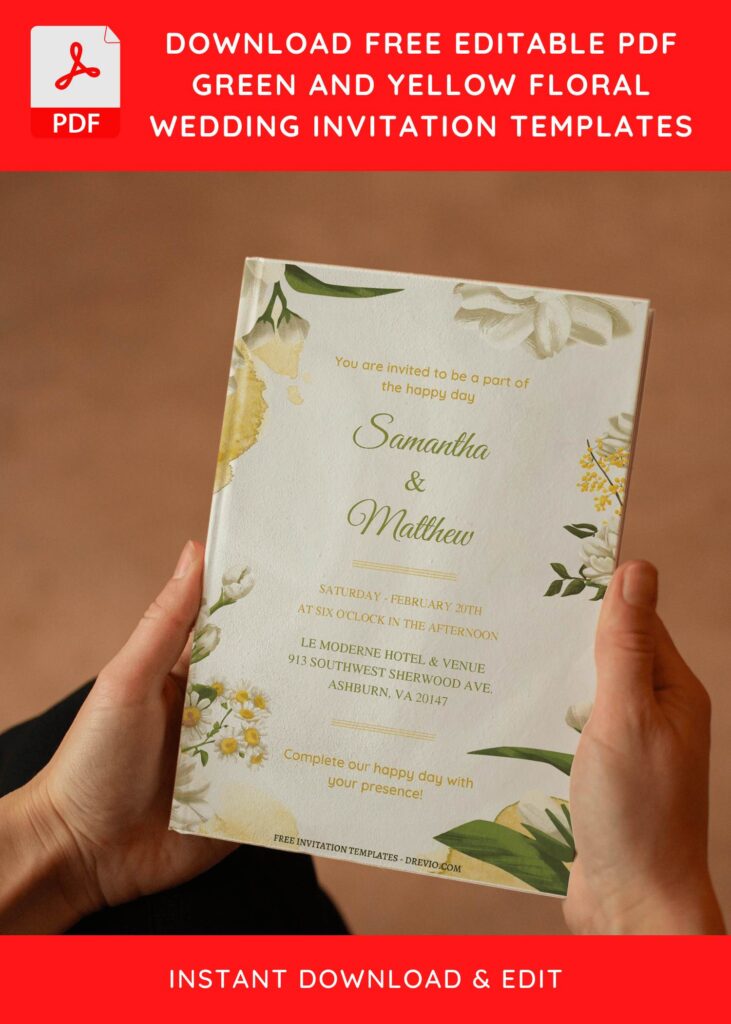 (Free Editable PDF) Truly Special Spring Floral Wedding Invitation Templates