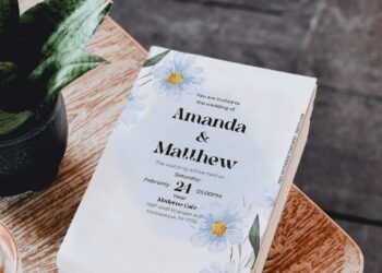 (Free Editable PDF) Charming Blossoms Wedding Invitation Templates