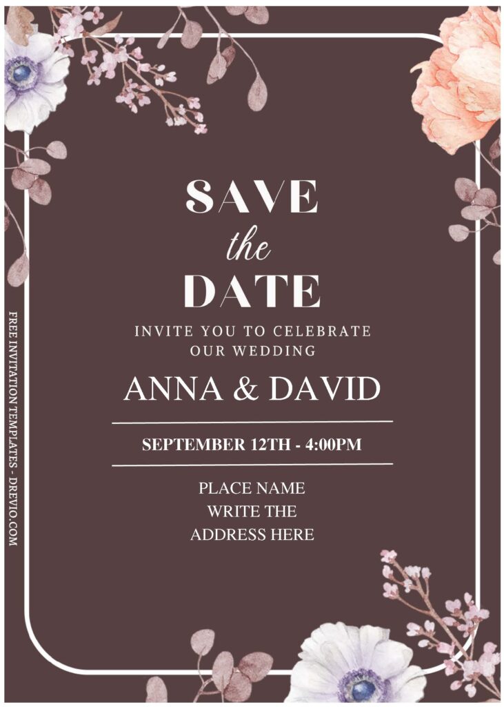 Anemone And Greenery Invitation