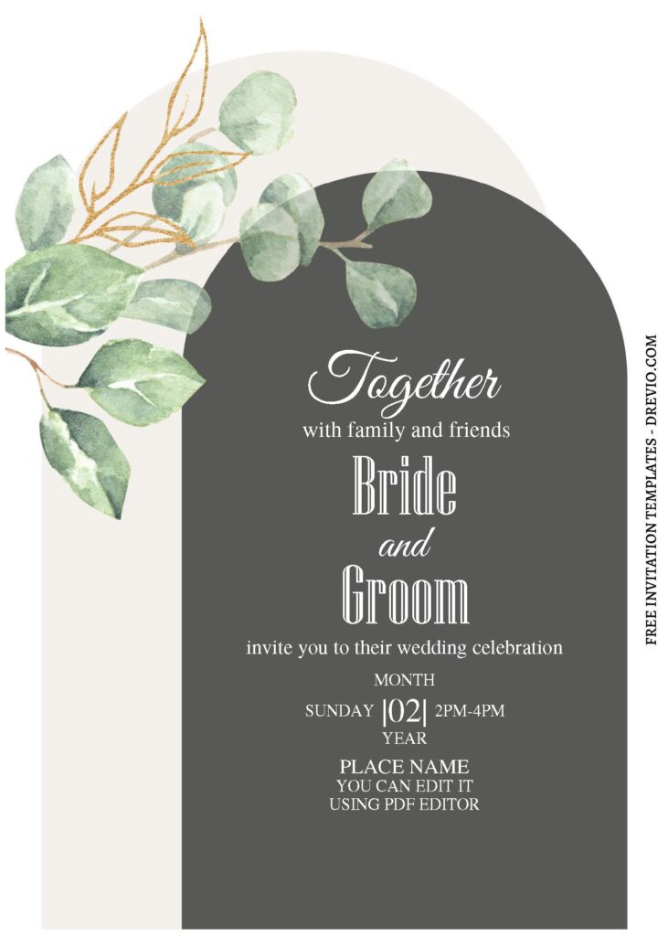 Soft Watercolor Greenery Wedding Invitation