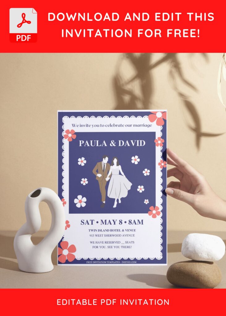 (Free Editable PDF) Cute And Unique Wedding Invitation Templates I